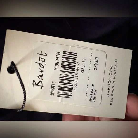 Bardot NWT Emily Ruffled Floral Print Bodysuit in a navy blue color. size 12 - Picture 5 of 7